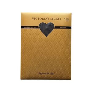 Vintage Victoria’s Secret‎ Pantyhose in Jet Black Sz S Sheer Lace Top